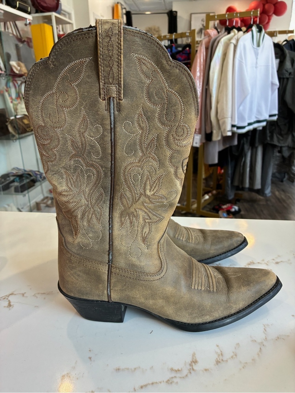 Ariat Chestnut Brown Leather Western Boots